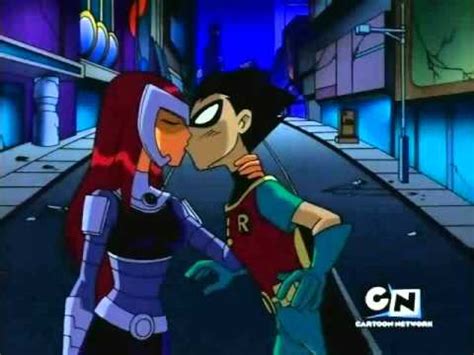 kiss cartoon teen titans|A Titans First Kiss .